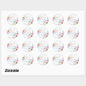 Sticker Rond Baby shower PixDezines, Aquarelle Florale, Ombre (Feuille)