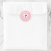 Sticker Rond Baby shower Pointe Rose Cute/Fille Sprinkle (Sac)