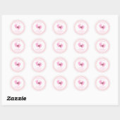 Sticker Rond Baby shower Pointe Rose Cute/Fille Sprinkle (Feuille)