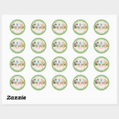 Sticker Rond Baby shower pour animaux de ferme (Feuille)