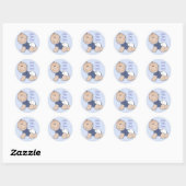 Sticker Rond Baby shower pour garçon (Feuille)