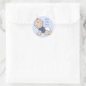 Sticker Rond Baby shower pour garçon (Sac)