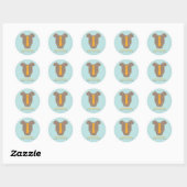 Sticker Rond Baby shower pour garçon en tenue de cravate (Feuille)