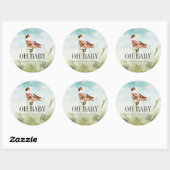Sticker Rond Baby shower pour garçons de terrain de canard/colo (Feuille)