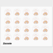 Sticker Rond Baby shower pourpre de la pêche du saumon arc-en-c (Feuille)