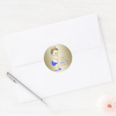 Sticker Rond Baby-Shower Prince (Enveloppe)