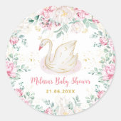 Sticker Rond Baby shower Princess Swan (Devant)