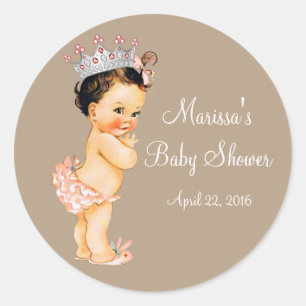Sticker Rond Baby shower Princesse