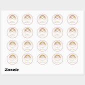 Sticker Rond Baby shower Rainbow Neutral Gold Pastel (Feuille)