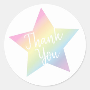 Sticker Rond Baby shower Rainbow Star