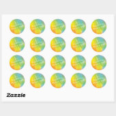 Sticker Rond Baby shower Rainbow Tie Dye (Feuille)