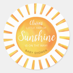 Sticker Rond Baby Shower Rayon de Soleil