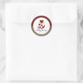 Sticker Rond Baby shower Red Fox Burlap (Sac)