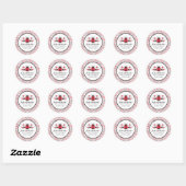 Sticker Rond Baby shower Red Ladybug (Feuille)