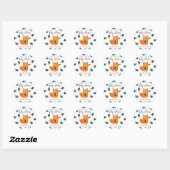 Sticker Rond Baby shower Renard (Feuille)