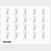 Sticker Rond Baby shower robot (Feuille)