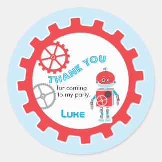 Sticker Rond Baby shower robotique | Favoriser l'autocollant