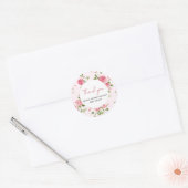 Sticker Rond Baby shower rose (Enveloppe)