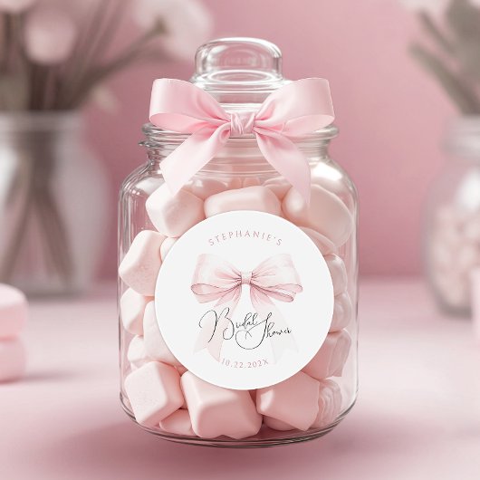 Sticker Rond Baby Shower Rose
