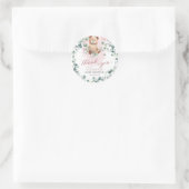 Sticker rond Baby shower rose (Sac)