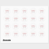 Sticker Rond Baby Shower Rose (Feuille)