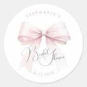 Sticker Rond Baby Shower Rose (Devant)