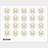 Sticker Rond Baby shower rose Avocado Saint-Guacamole (Feuille)