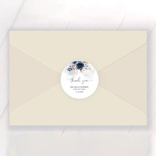 Sticker Rond Baby shower Rose bleu et poussiéreux de la marine