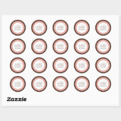 Sticker Rond Baby shower rose Brown (Feuille)