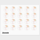 Sticker rond Baby shower rose Citrus (Feuille)
