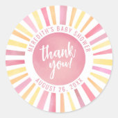 Sticker Rond Baby Shower Rose Clair (Devant)
