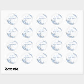 Sticker Rond Baby shower Rose de dragonfly Boy (Feuille)
