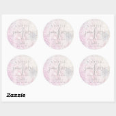 Sticker Rond Baby shower rose de flocons d'argent d'hiver conge (Feuille)
