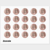 Sticker Rond Baby shower Rose d'huile d'or (Feuille)