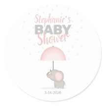 Baby shower rose éléphant bébé