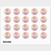 Sticker Rond Baby shower rose en or ballons (Feuille)