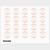 Sticker Rond Baby shower rose floral fille (Feuille)