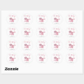 Sticker Rond Baby-Shower Rose Foca (Feuille)