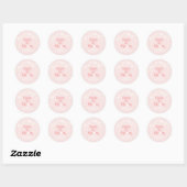 Sticker Rond Baby shower rose marguerite rétro (Feuille)