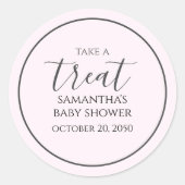 Sticker Rond Baby shower rose mignon Calligraphie Script traite (Devant)