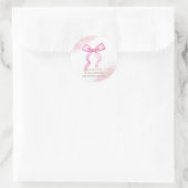 Sticker Rond Baby shower rose moderne élégant aquarelle Bow (Sac)