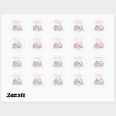 Sticker Rond Baby shower rose petit Citrouille (Feuille)