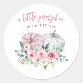Sticker Rond Baby shower rose petit Citrouille (Devant)