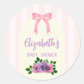 Sticker Rond Baby shower rose Rose (Devant)