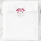 Sticker Rond Baby shower Rose rose Aquarelle (Sac)