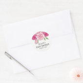 Sticker Rond Baby shower Rose rose Aquarelle (Enveloppe)