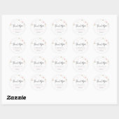 Sticker Rond Baby shower rose Twinkle Star Merci (Feuille)