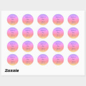Sticker Rond Baby shower rose violet Parties scintillant person (Feuille)
