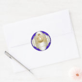 Sticker Rond Baby shower Royal Blue et Gold Prince (Enveloppe)