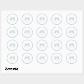 Sticker Rond Baby shower ruban bleu mou (Feuille)